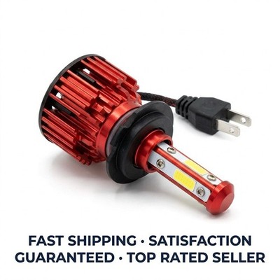 StoneBanks X18 H7 LED Headlight Bulbs Pair All-In-One Red Housing