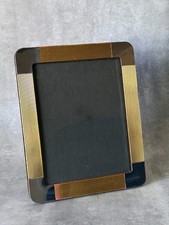 Cornice portafoto da tavolo stile Gucci Milano anni 70 cromo lucido bronzo dorato