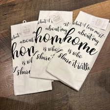 Lot Of Three - KITCHEN TOWELS WHAT I LOVE ABOUT HOME