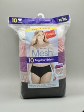10-Pack HANES Women's Size 10/3XL Mesh Tagless Briefs Wicking Cool Comfort