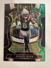 2025 Panini Select Football Stefon Diggs #79 Concourse Black & Green Prizm Shock