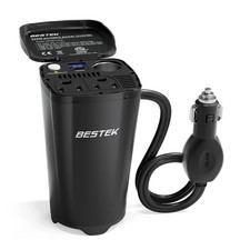 BESTEK 200W Power Inverter, 12V DC to 110V AC Car Plug Adapter Outlet Black