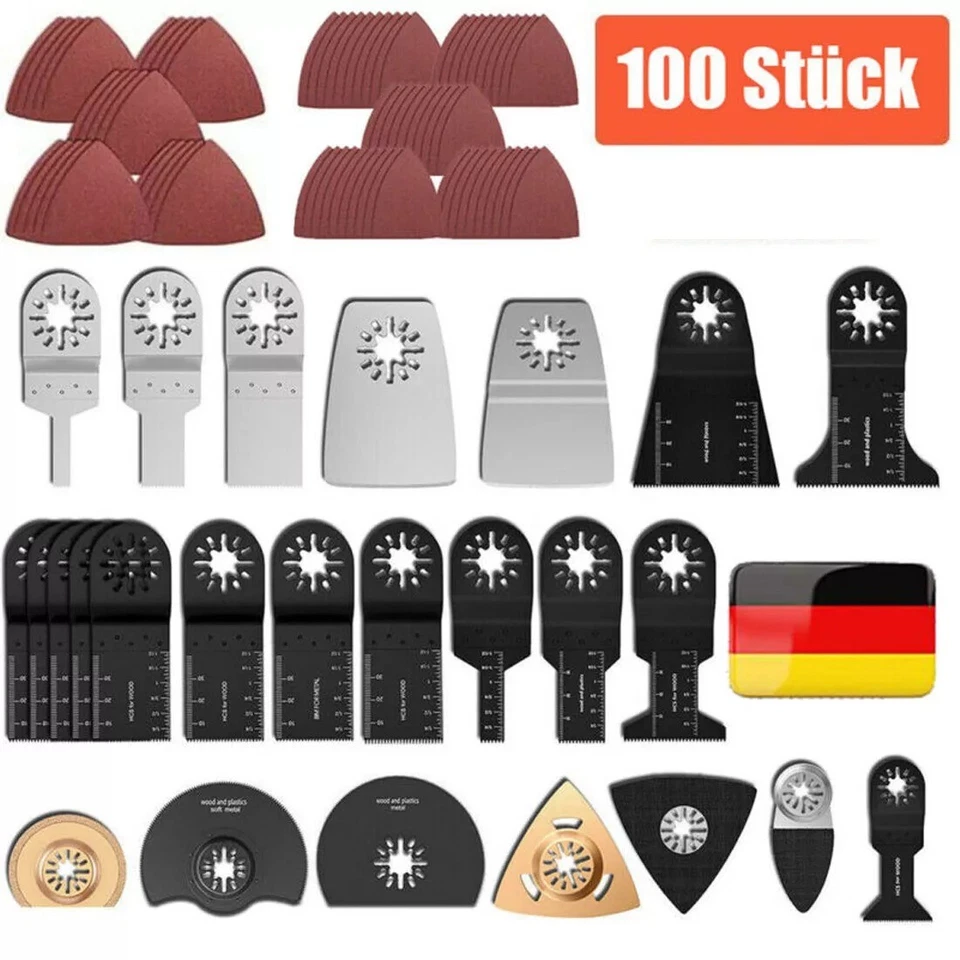 100 Tlg Multifunktionswerkzeug Zubehör Für Bosch Makita Multitool Werkzeug Set - Bild 2 von 4
