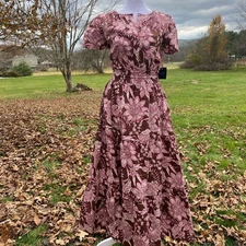 NWT Cynthia Rowley Pink and Brown Floral Maxi Dress