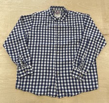 Wrangler Shirt Men's XL Blue Plaid Long Sleeve Button Down
