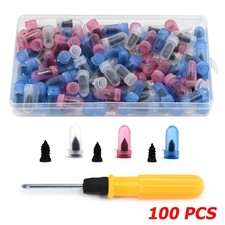 100 Pcs Tire Repair Screws Kit With Screwdriver 3 Sizes Rubber Plugs Flat Tires 100 Pcs Tire Repair Screws Kit With Screwdriver 3 Sizes Rubber Plugs Flat Tires