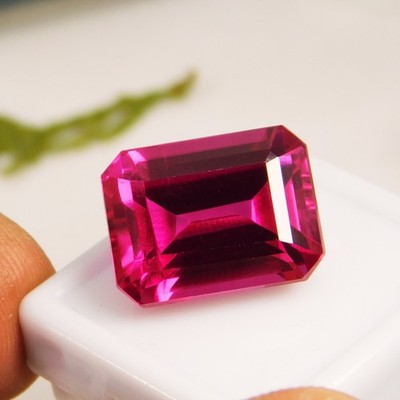1x 26.00 Ct Natürlicher Mogok Rosa Rubin Smaragd-Schliff Asterismus IGL Zert.
