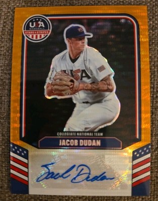 2026 Panini Stars and Stripes Jacob Dudan CNT-JB GOLD DISCO PRIZM /10 AUTO