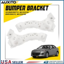 Front Bumper Retainer Bracket Pair White For 2004-2007 Mazda 3 Sedan 2pcs Front Bumper Retainer Bracket Pair White For 2004-2007 Mazda 3 Sedan 2pcs