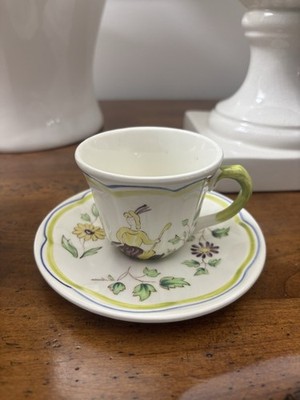 Longchamp Moustiers Faience Demitasse Cup And Saucer