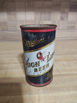 Vintage Black MILLER HIGH LIFE BEER 12 OUNCE FLAT TOP CAN Lady on Moon