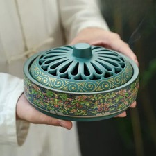 Incense Coil Burner Enamel Ceramic Incense Burner Home Ornament Buddhism