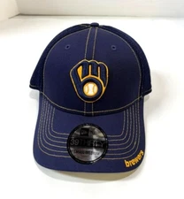 Milwaukee Brewers MLB NE 2020 Team Neo Flex-Fit Hat ~Blue/Gold