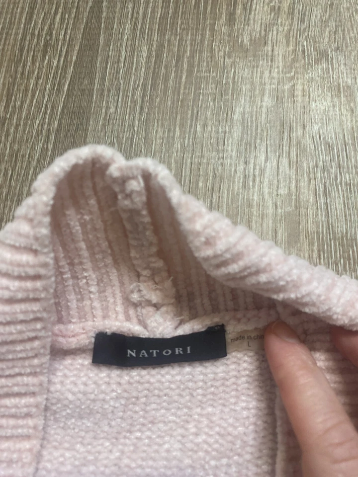 Cárdigan Natori Bata Mujer Grande Rubor Rosa Chenille Envolvente Usado en Excelente Condición Foto 2 de 4