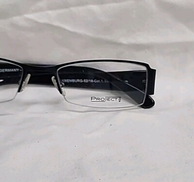 Project One - Luxemburg Black Titanium Eyeglass Frame MISSING TEMPLE SIDE PIECE