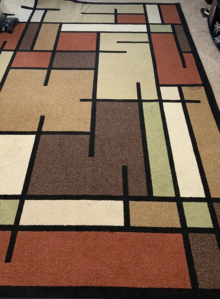 Ковер на часть комнаты с геометрическим узором Allen + Roth Addington 12x8 коричневый/коричневый - Изображение 3 из 3