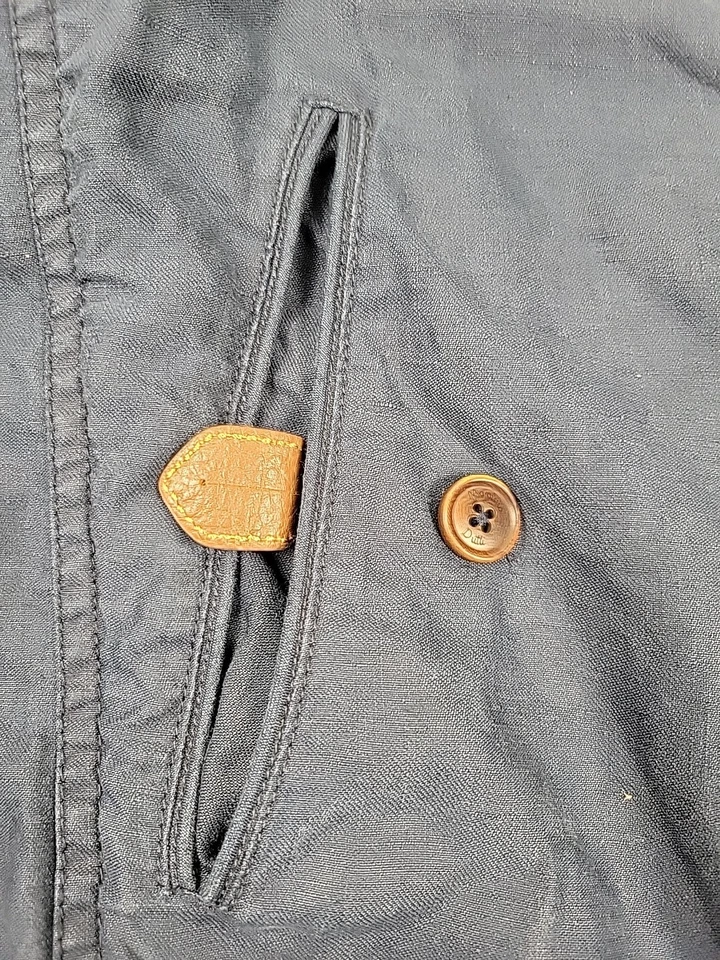 Chaqueta de carreras Mossimo Dutti para hombre grande 40 azul - detalles de cuero Foto 3 de 4