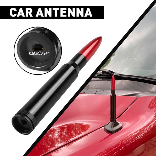 Red Bullet Antenna Heavy Gauge Short 0.5 Cal Mast Power Fit GMC Yukon 2010-2017