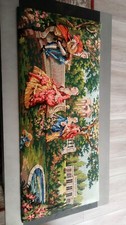 VINTAGE Margot Creations de Paris RARE Completed Tapestry Colorful Needlepoint