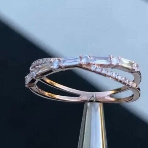 Circle Women Luxury 925 Silver Filled Cubic Zircon Anniversary Jewelry Sz 6-10 - 第 13/17 張圖片