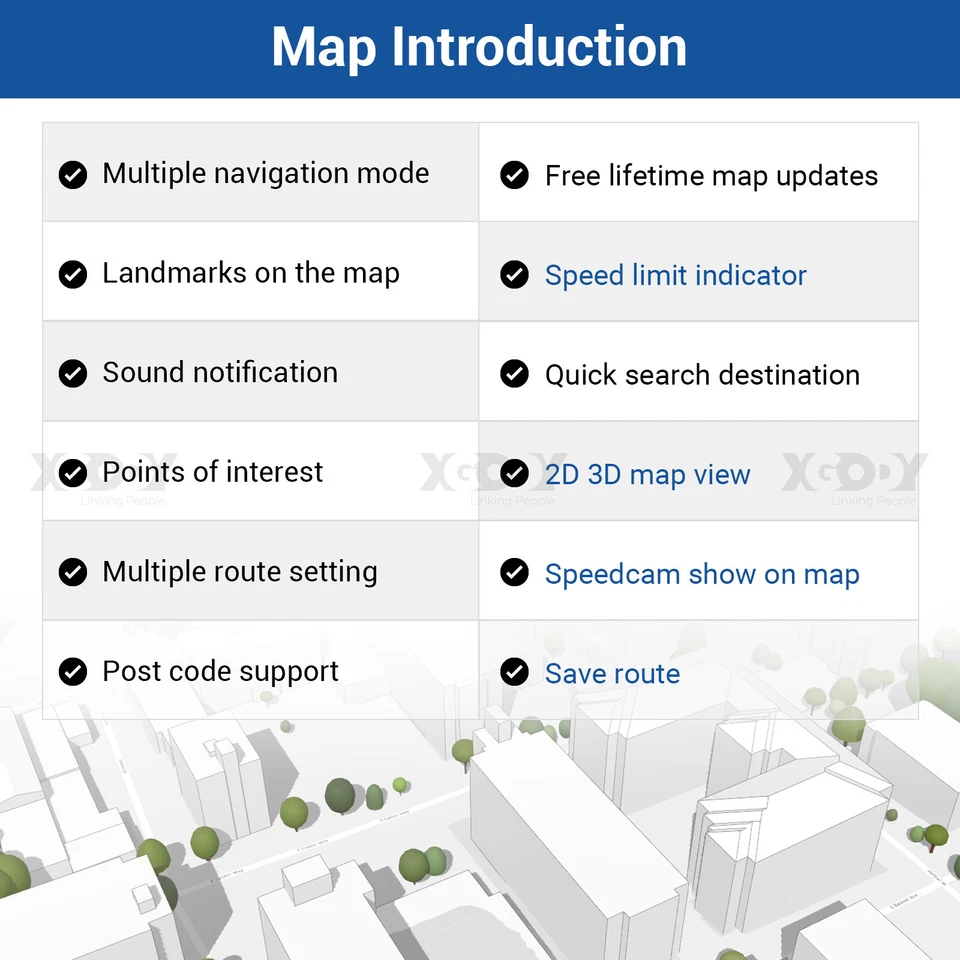 XGODY 9'' Portable Car Truck GPS Navigation Auatralia Free Lifetime Map Updates - image 3 of 4
