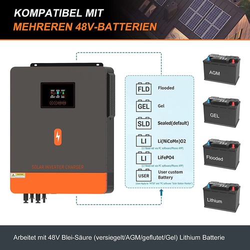 Inversor solar PowMr 10200W 48V inversor seno puro + cargador MPPT 160A - Imagen 9 de 13