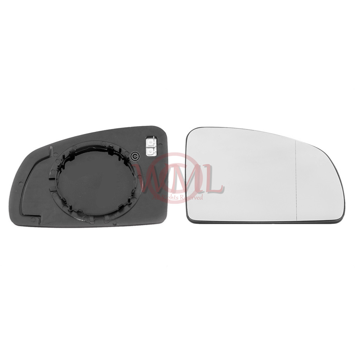 VAUXHALL MERIVA 03->09 DOOR MIRROR GLASS SILVER ASPHERIC,HEATED & BASE RIGHTSIDE