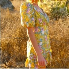 Anthropologie Rahi Floral Puff Mini "Look at me" Dress. Size XL