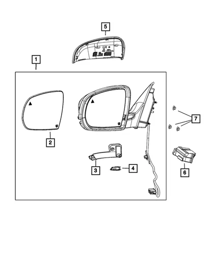 14-23 Jeep Cherokee Outside Rear-View Mirror Right Mopar New OEM