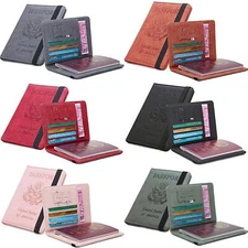 Wallet Holder Slim Leather Travel Passport RFID Blocking ID Card Case Cover Gift