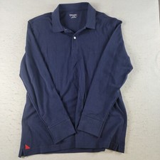 UNTUCKit MENS LONG SLEEVE POLO SHIRT SIZE XL DARK BLUE ALL PIMA COTTON