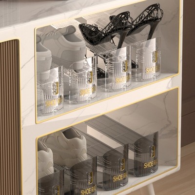 Sturdy Plastic Adjustable Shoe Slot Organizers For Neat And Clean Shoe Cabinets