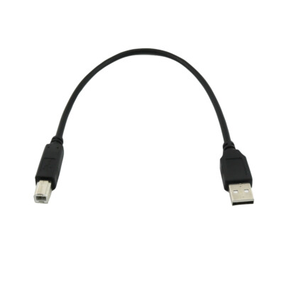 USB 2.0 Type A Male to USB 2.0 B Male Plug Scanner Printer Cable 30cm/1ft Black