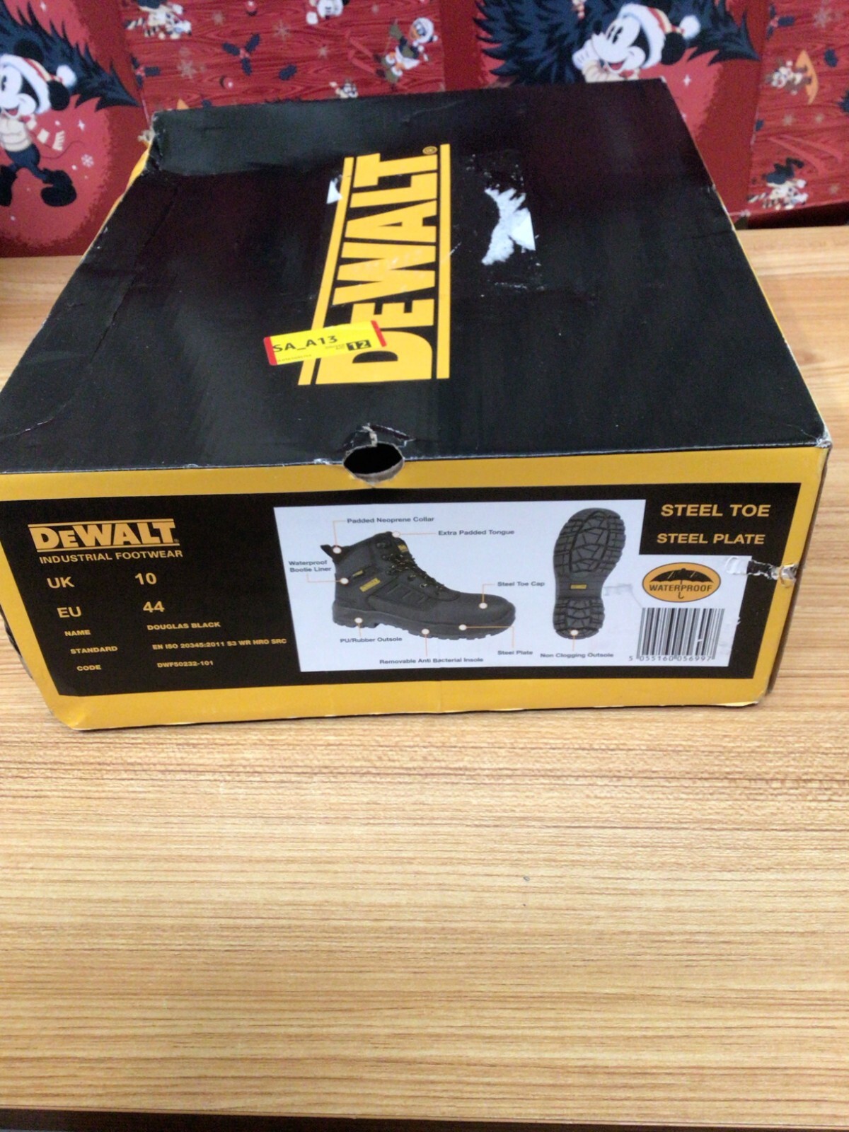 DeWalt Safety Boots Waterproof Douglas Steel Toe Black Work Boots UK10