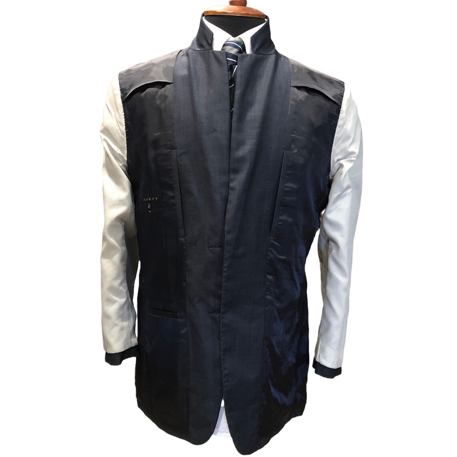 theory mens suit jacket blazer size 40 blue/dark … - image 3
