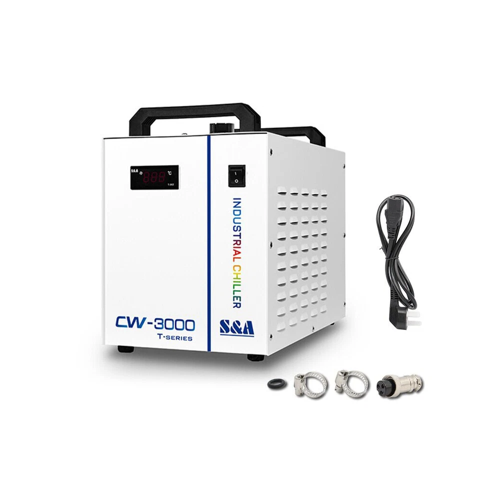 S&A Genuine CW-3000DG Industrial Water Chiller Cool 50W 60W 80W CO2 Laser Tube