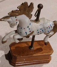 Carousel Collection Horse Square Wooden Base Unbranded Vintage Whimsical Colorfu