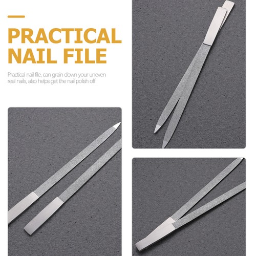 3pz Lime per Unghie Acciaio Inox Doppio Lato Lime per Tagliaunghie Strumenti Manicure - Foto 7 di 12