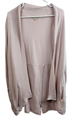 Repeat Womens Longline Cardigan Small Blush Pink Open Front Cottagecore