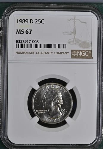 1989 D Washington Quarter NGC MS67 POP 76/0