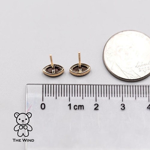 Orecchini a borchie opale minimalisti a forma di marchesa australiana doppietto oro giallo 18K - Foto 2 di 6