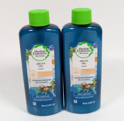 Lot 3X Herbal Essences Bio-Renew Argan Oil Repair Shampoo Travel 100ml/3.38oz