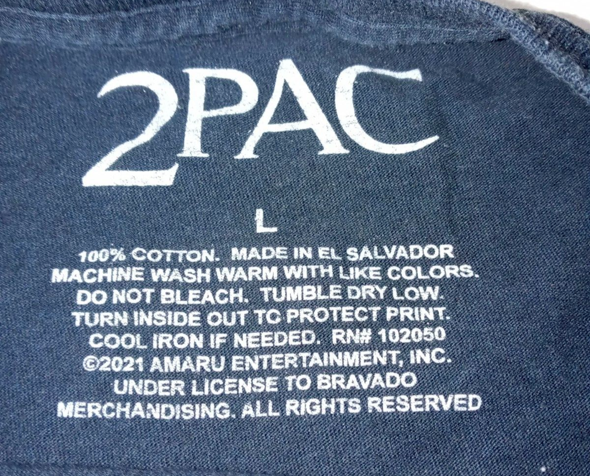 2Pac Tupac Long Sleeve Large L Black Graphic T-Shirt Tee Shirt | eBay