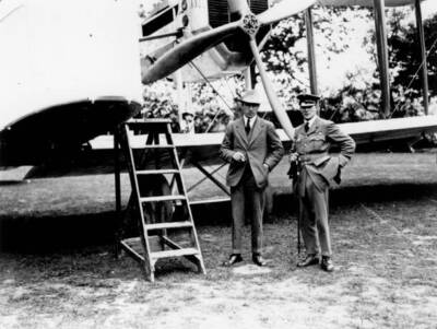 John Alcock and Arthur Brown a few days after their Atlantic fligh- Old Photo
