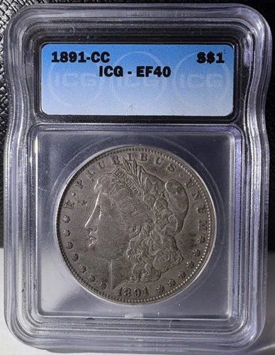 1891-CC Morgan Silver Dollar ICG XF 40
