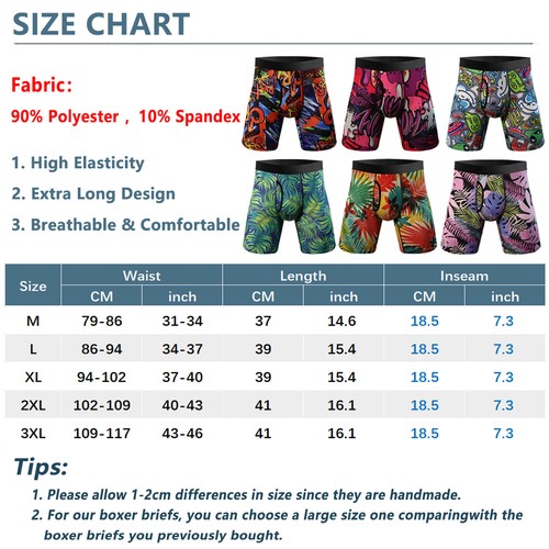 3/6PCS MENS CLASSIC BOXER SHORTS BRIEFS COMFORT FIT UNDERWEAR PANTS M-3XL - Picture 19 of 42