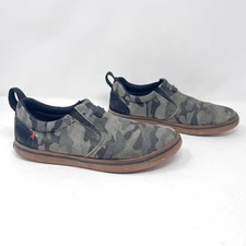 Xtratuf Sharkbyte Camo Canvas and Black Suede Explorer Grade Slip-On Sneakers 8