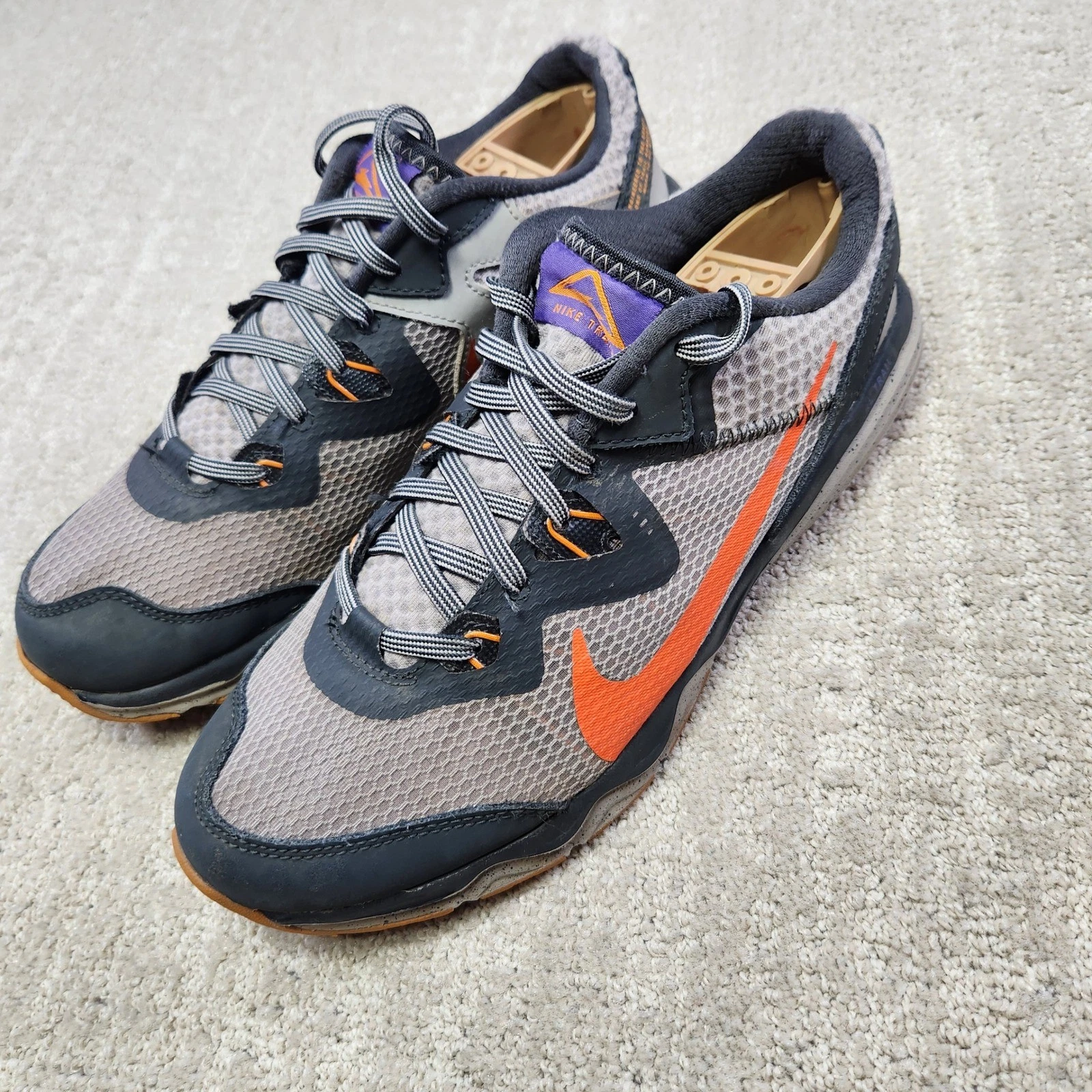 Nike Juniper Trail 2 Mens Running Shoes Grey Orange CW3808-002 Mens 8.5