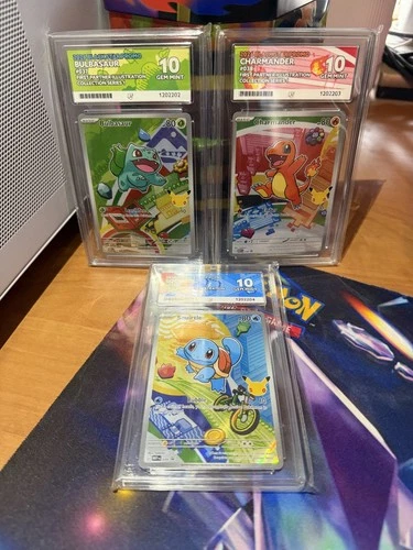 First Partner Series 1 Bulbasaur Charmander Squirtle Ace 10 Perfect Subgrades