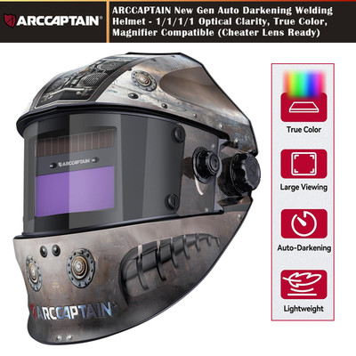 ARCCAPTAIN Auto Darkening Welding Helmet Hood True Color w/ Upgraded Arc Sensor